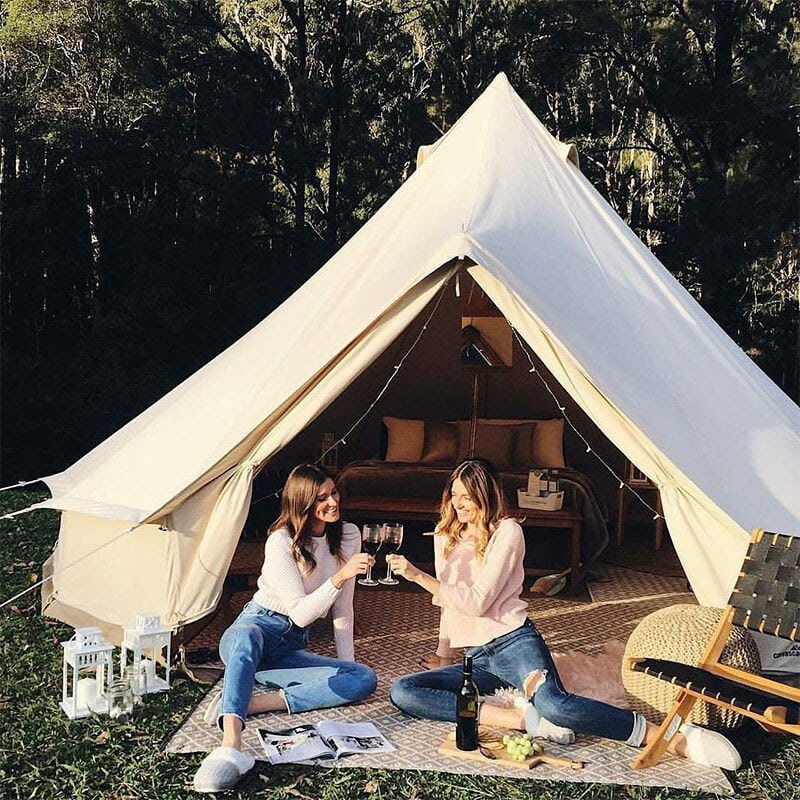 Heavy Duty Canvas Tent cover photo picnic in front of tent
