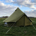 2 person tent Sibley 400 Protech green setup in a field