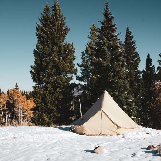 3 person tent Sibley 450 Pro set up in the snow