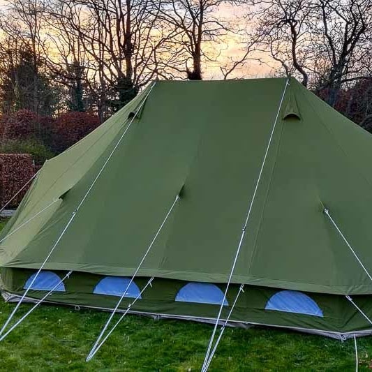 5 person tent Sibley 600 Twin Pro Green rear view