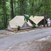 5 person tent Sibley 600 Twin Pro on a wooden platform