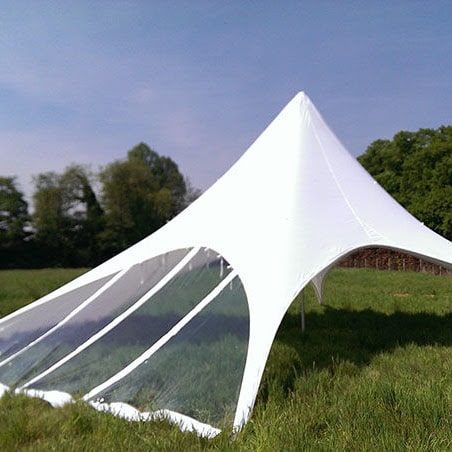 Starshade 1300 Pro Event Tent side panel clear exterior view