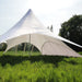 Starshade 1300 Pro Event Tent side panels white and clear viewed from outside looking in