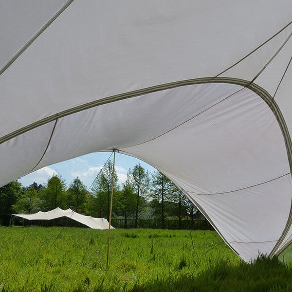 Starshade Pro Event Tent Connector being used as an awning