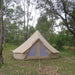 bell tent 4m Sibley 400 Pro door open showing the mesh