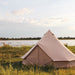 bell tent 5m Sibley 500 Ultimate with a lake in the background