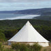 bell tent 5m Sibley 500 Ultimate with the ocean in the background