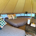 four person tent Sibley 500 Protech interior view with single beds